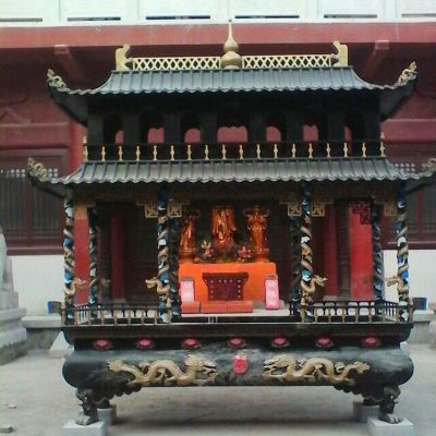 宗教寺廟大型鍛造銅雕香爐雕塑